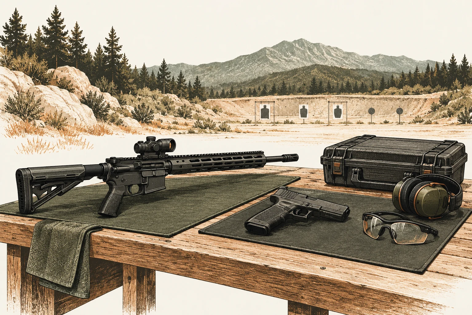 Custom illustration for Advanced Pistol & Carbine Skills